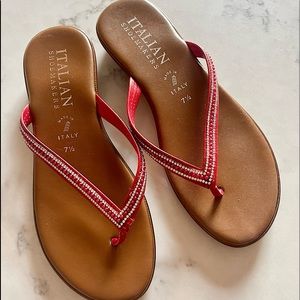 Italian Shoemakers red “Minley” thong sandals